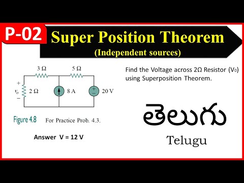 Superposition theorem with example 2 - Telugu - YouTube