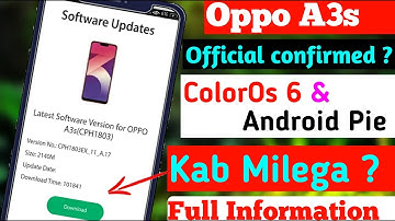 Oppo A3s Official Confirmed ColorOs 6 & Android Pie ?  | Full Information | Oppo A3s ColorOs 6
