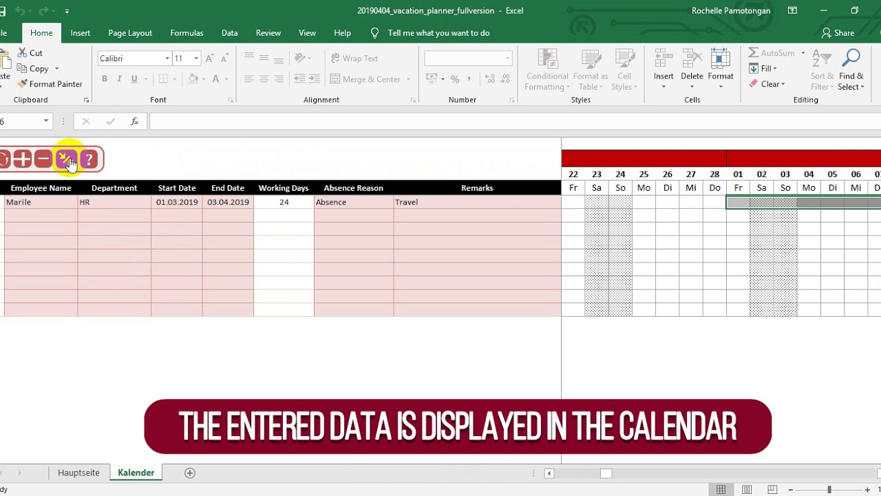 Vacation Planner(excel tool) YouTube