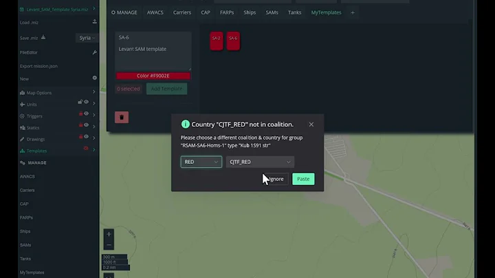 Create templates and categories - DCS Web Editor