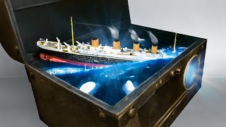 TITANIC SINKING IN A CHEST-Diorama \/ lamp - epoxy resin art