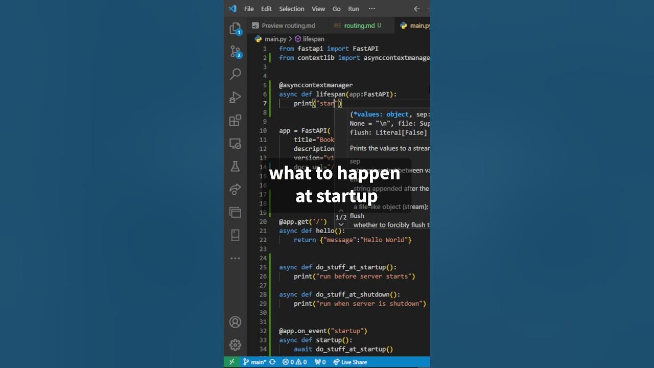 Running tasks on startup and shutdown using fastapi lifespan events 