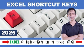 Excel Shortcuts 2025 | Best Excel Shortcuts in Hindi | Keyboard Shortcuts Computer user must Know