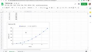 GoogleSheetTutorial - calculating slope at various to create a velocity graph from a position graph.