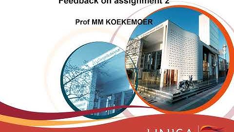 ONLINE LECTURE LML4807  Assignment 2 discussion Semester 2