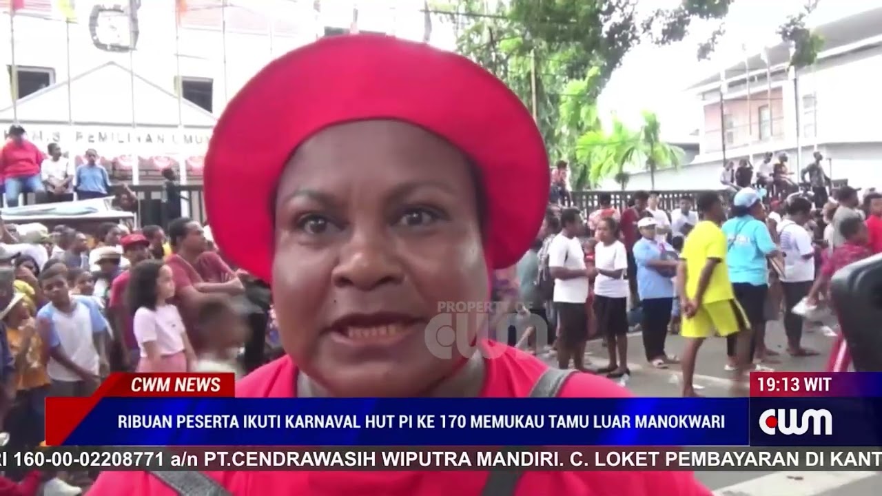RIBUAN PESERTA IKUTI KARNAVAL HUT PI KE 170 MEMUKAU TAMU DARI LUAR MANOKWARI