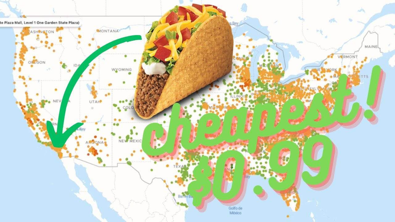 Tracks the prices of tacos and more at every Taco Bell in the US