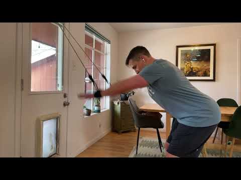 Straight arm band pulldown with wrist cuffs