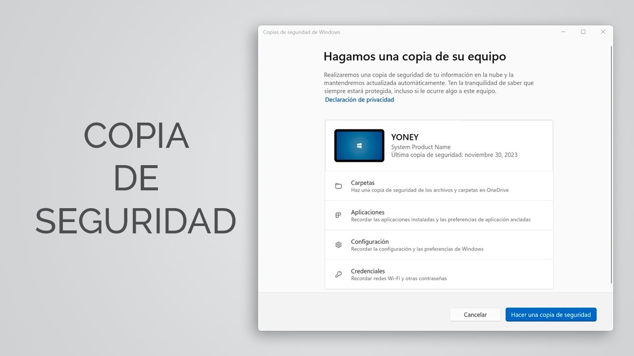 Cómo hacer una Copia de Seguridad en Windows 11 - YouTube