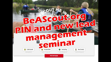 BeAScout.org PIN and new lead management seminar