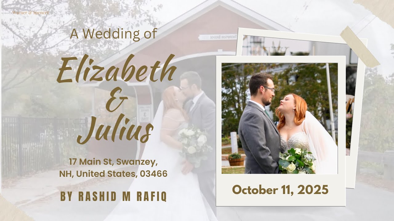 Elizabeth & Julius Wedding Highlights | Whitcomb Hall, 17 Main St, Swanzey, NH, USA, 03466