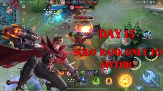 DAY 15 SOLO RANK CLAUDE ONLY !!! | TOP GLOBAL CLAUDE - MOBILE LEGENDS