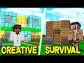 CREATIVE vs SURVIVAL IN MINECRAFT!