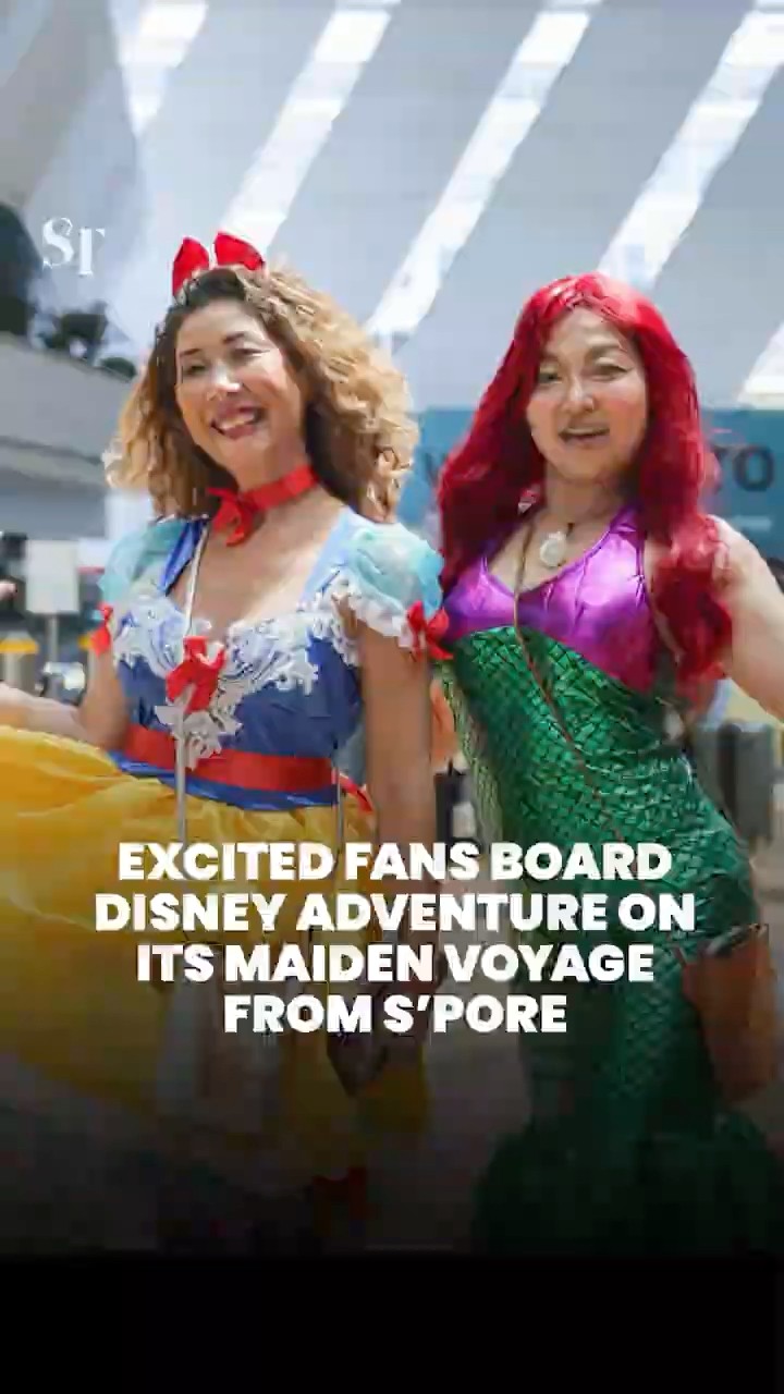 Excited fans board Disney Adventure on its maiden voyage from S