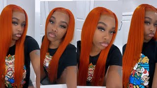 Omg! I Slayed This Orange Lace Frontal Wig in 7 Minutes!! Ft. Wig Fever