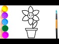 draw a picture of a flower on a vase | फूलदान पर फूल खींचे