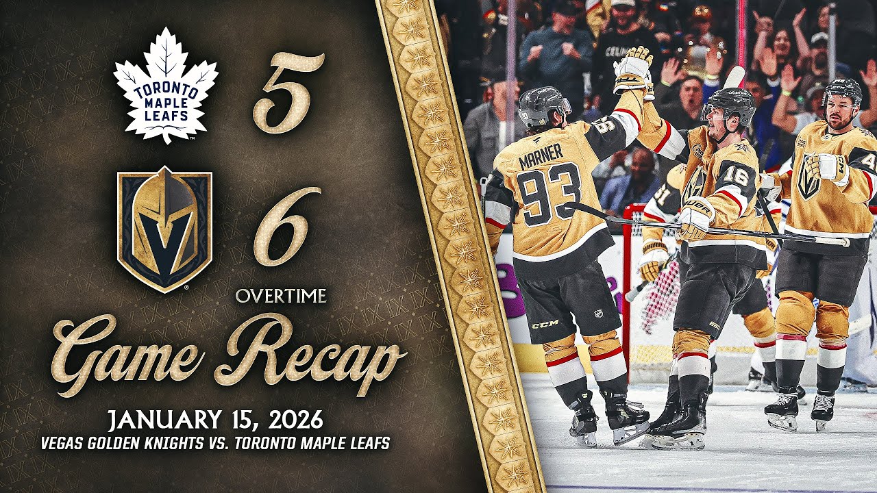 ОСНОВНЫЕ МОМЕНТЫ | «Вегас Голден Найтс» 6, «Торонто Мэйпл Лифс» 5, ОТ | 15 января 2026 г.