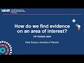 Coventry HDRC Webinar - How do we find evidence on an area of interest?