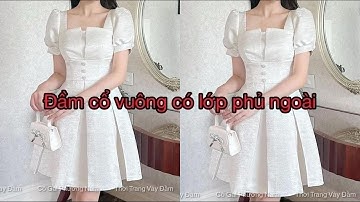 Dạy cắt may: Hướng dẫn cách cắt đầm cổ vuông có lớp phủ ngoài theo mẫu| Sách cắt may Hoàng Sơn