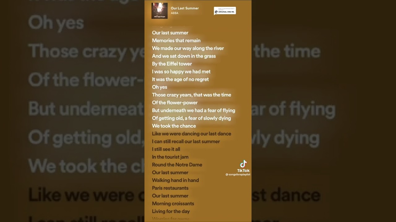 ABBA our last summer sped up