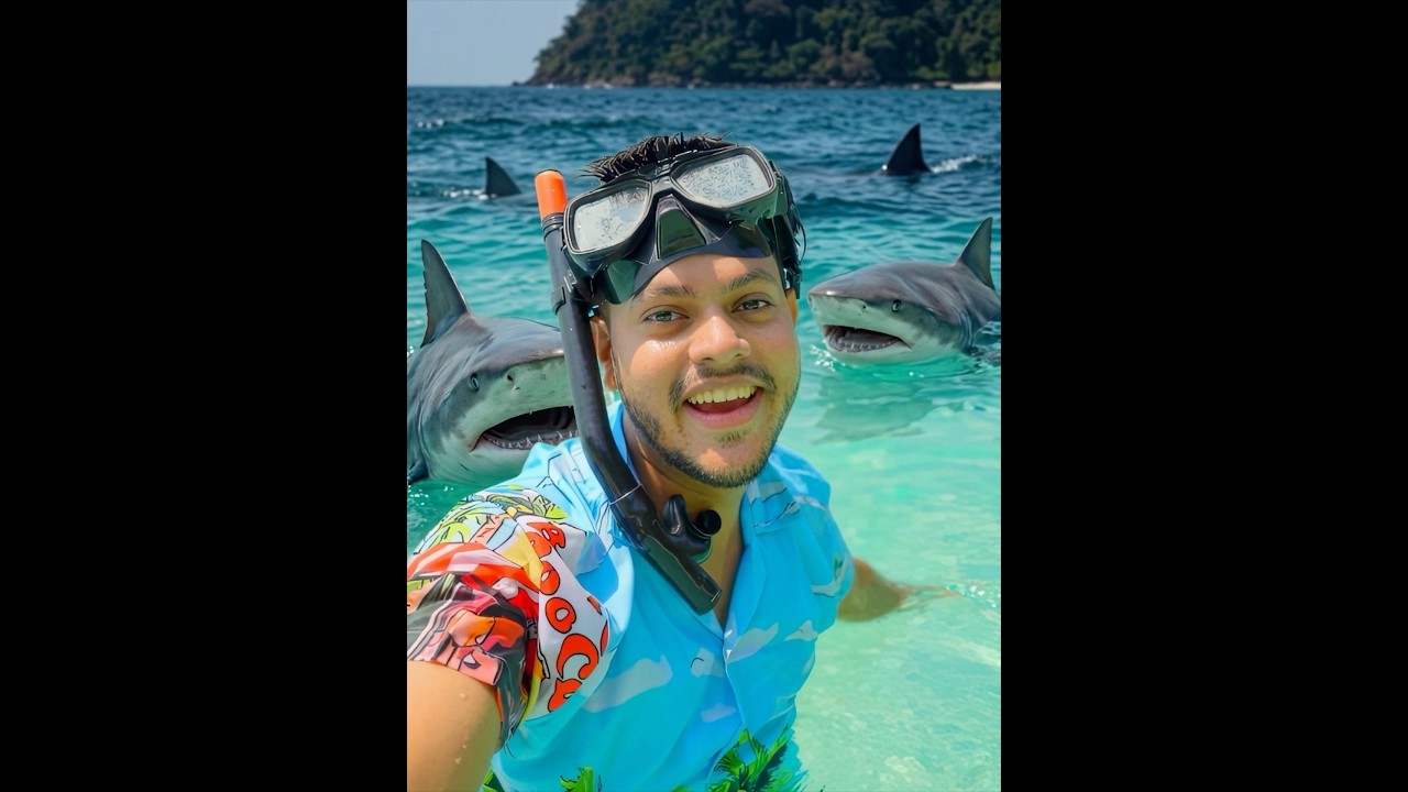 রাকিব Shark 🦈 এর সাথে সাঁতার কাটছে 😱 #rakibhossain