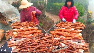 2 гигантских свиней для копченого мяса | Китайский Новый год | Традиционная деревенская жизнь