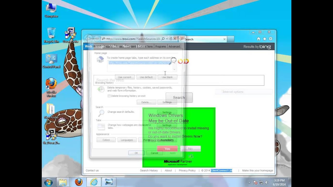 Remove Oscar Delta Toolbar for IE