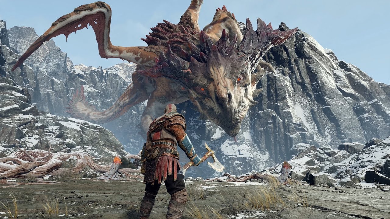pix God Of War 4 Dragon Fight god of war ps4 dragon boss fight 8 give me god of war hard difficulty 4k