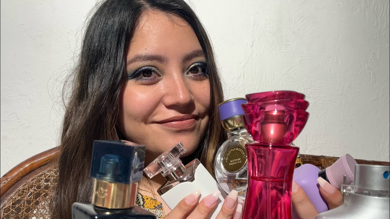ASMR- Te enseño todos mis perfumes. Mascando chicle. #asmr#susurrando #chicle#perfumes