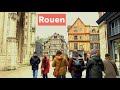 Rouen france  r walking tour  walking in rouen france  4kr 60 fps