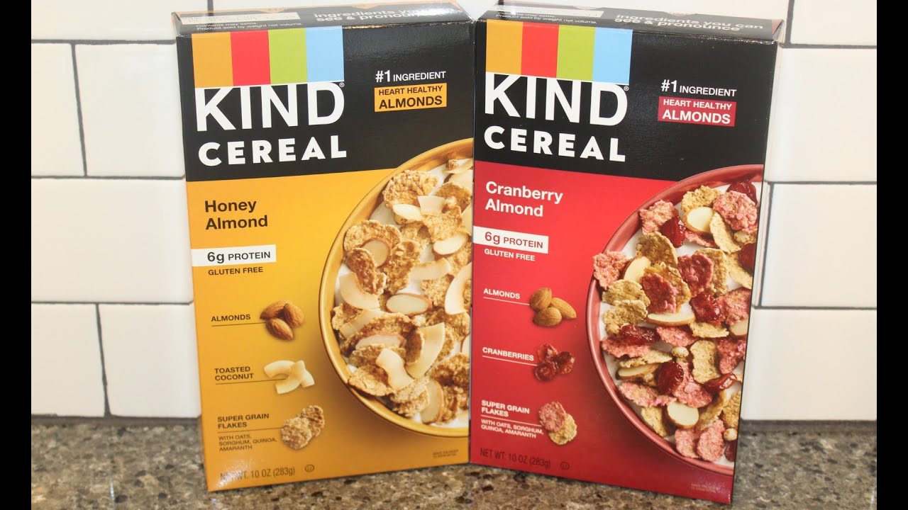 KIND Cereal Honey Almond & Cranberry Almond Review YouTube