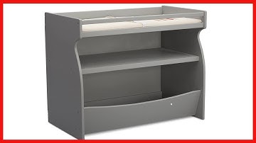 Delta Children 2-in-1 Changing Table and Storage Unit with Changing Pad, Grey