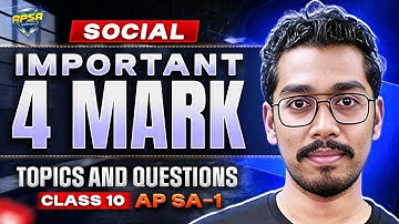 Social Important 4 Mark Topics And Questions |  Class 10 AP SA 1  |1 | Rupesh Sir