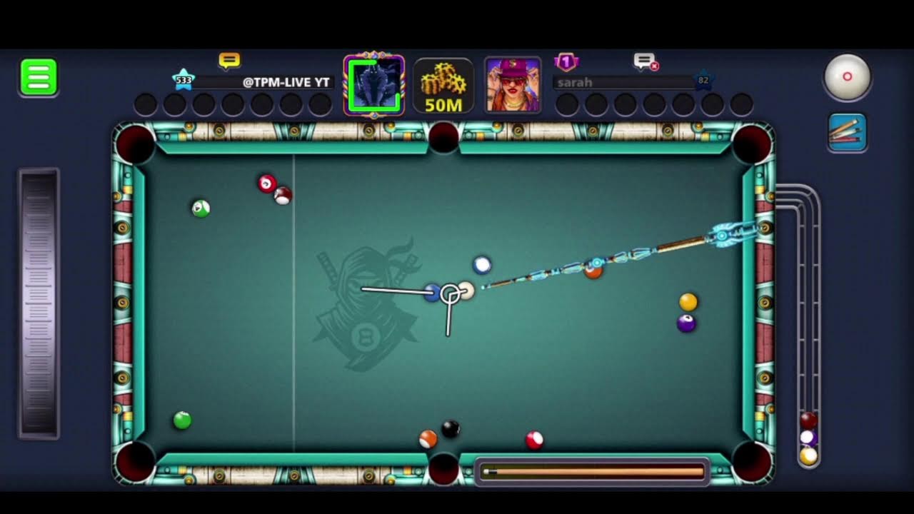 8 ball  pool trickshot on the best account