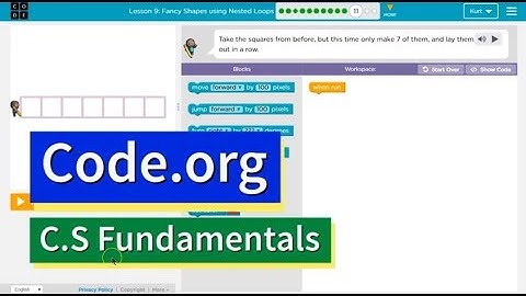 Code.org Course E Lesson 7.6 Fancy Shapes using Nested Loops | Answers Explained
