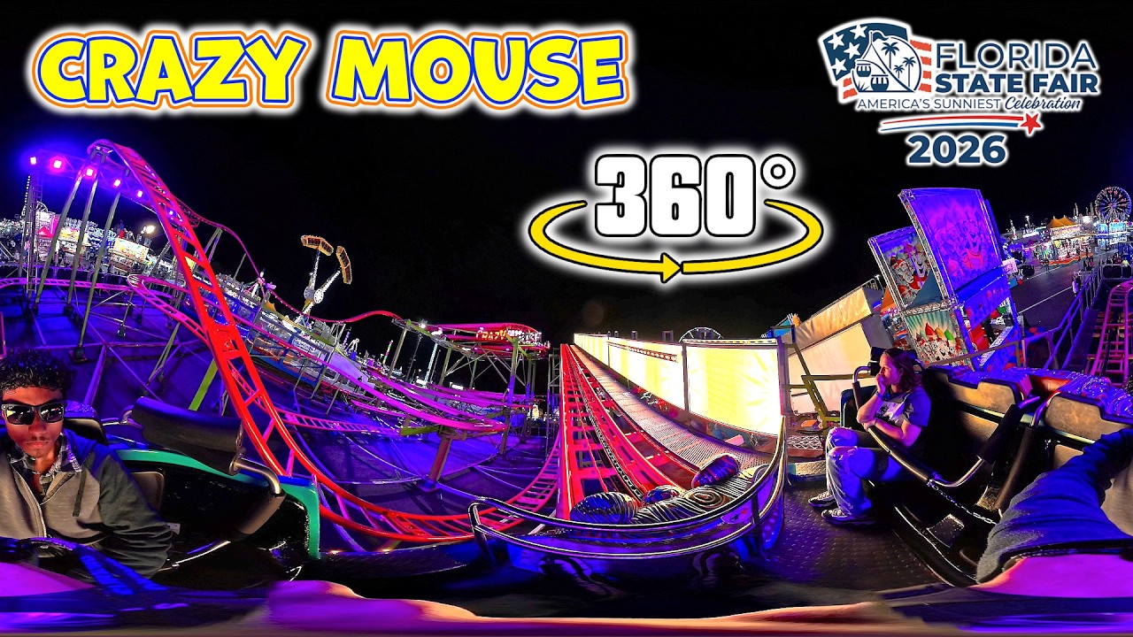 [4K VR 360°] Crazy Mouse - Spinning Wild Mouse Coaster | On-ride Night ...