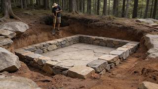 How This Man Built a Stone Cabin in the Forest with Primitive Tools | Start to Finish
