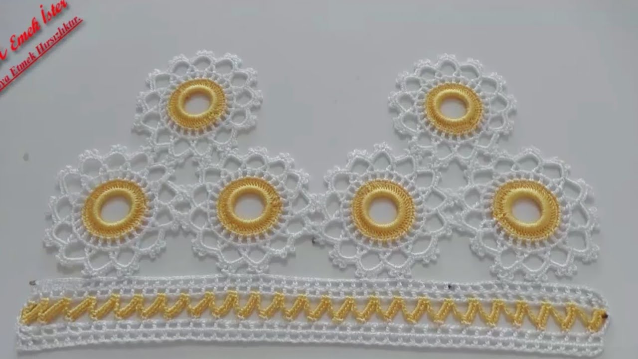 Örmesi kolay olsun ama gösterişli olsun diyen izleyicim için yaptım🙏 #havlukenarı #crochet