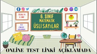 6.  sınıf Matematik Üslü sayılar çözümlü testler örnek sorular ( online test )