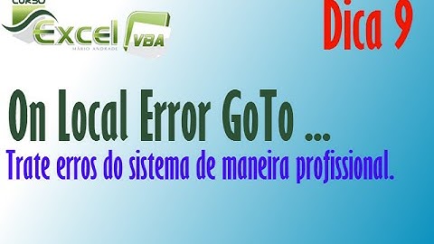Curso Excel VBA - Tratamento de erro avançado - Dica 9