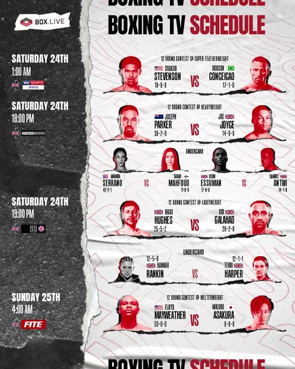 Boxing UK TV Schedule 23rd 25th September Boxing This Weekend YouTube