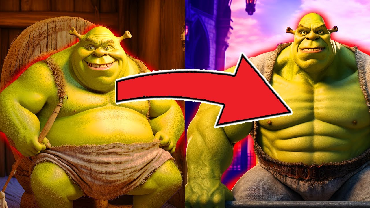 Shreck Fit Shrek's secret to become muscular (Shrek but in Gym AI) - YouTube