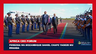 Perezida wa Mozambique Daniel Chapo yageze mu Rwanda aho yitabiriye inama ya Africa CEO Forum
