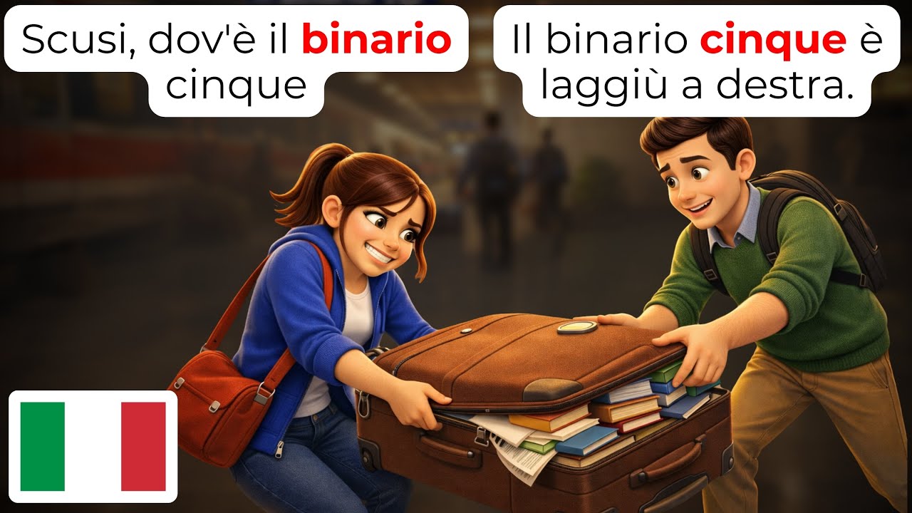 🇮🇹 15 Ежедневных Диалогов на Итальянском Железнодорожном Вокзале (A1-A2) | Итальянский для Путеше...