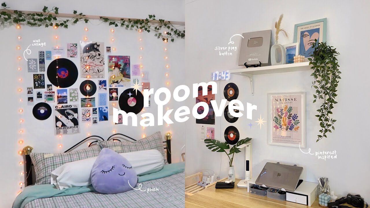 aesthetic room makeover ☁️ | pinterest inspired - YouTube