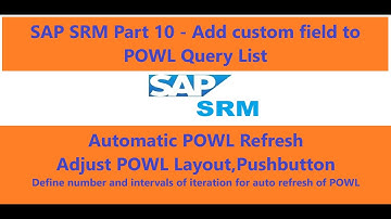 SAP SRM Part 10 - Add custom field to POWL Query List