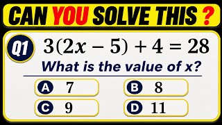 Math Quiz Challenge 🧠 | Can You Solve These 16 Math Problems | Step-by-Step Solutions