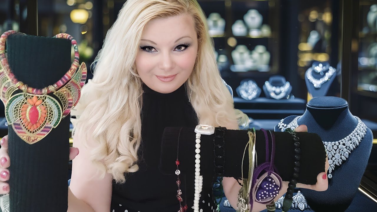 Asmr JEWELRY SHOP soft spoken necklace show and tell roleplay