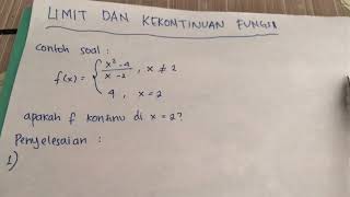 Contoh soal ‘limit dan kekontinuan fungsi’