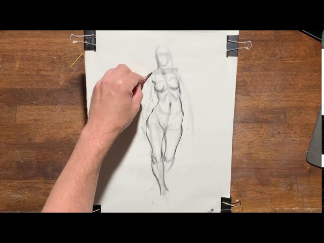 Figure Drawing timelapse #5. 12 min pose - YouTube